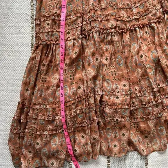 Ulla Johnson Rabia Horizon Brown Printed Silk Blend Maxi Gown Dress Women’s 2 - Picture 7 of 15